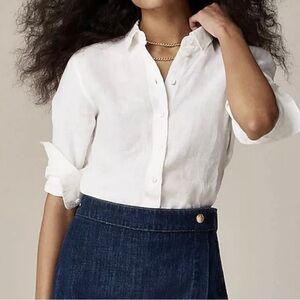 J.Crew Wren slim shirt in Baird McNutt Irish linen NWT Size 8
